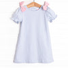 Saddler Pima Dress, Pink and Light Blue Stripe