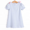 Saddler Pima Dress, Pink and Light Blue Stripe