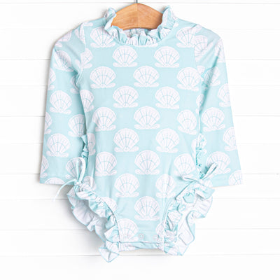 Shell Of A Time Long Sleeve One Piece Rash Guard, Green