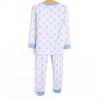 Bows of Blue Bamboo Pajama Set, Blue