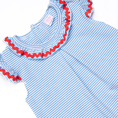 Big Time Learner Applique Short Set, Blue
