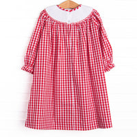 Mousin' Around Smocked Bishop Dress, Red