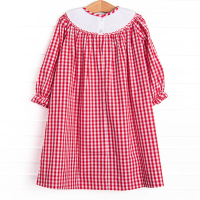 Mousin' Around Smocked Bishop Dress, Red