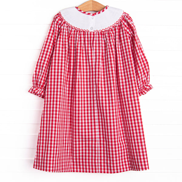 Mousin' Around Smocked Bishop Dress, Red