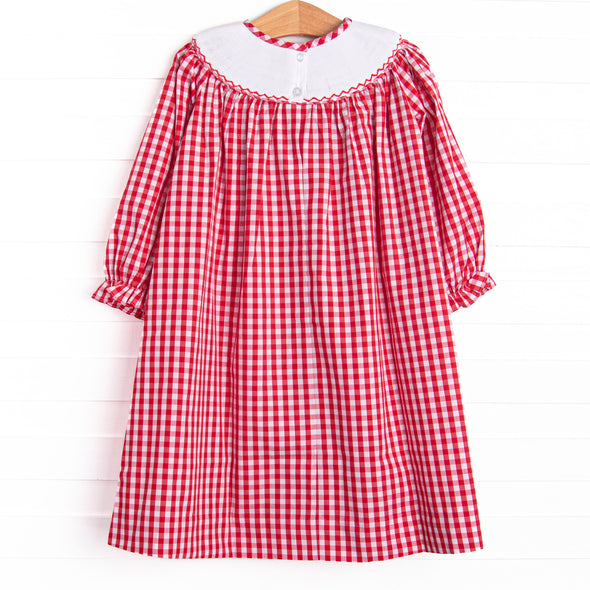 Mousin' Around Smocked Bishop Dress, Red