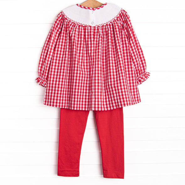 Mousin' Around Smocked Legging Set, Red