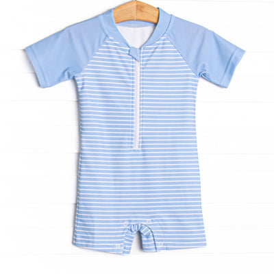 Deep Blue Sea One Piece Rash Guard, Blue