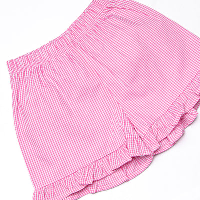 Country Club Cruisin' Applique Ruffle Short Set, Pink