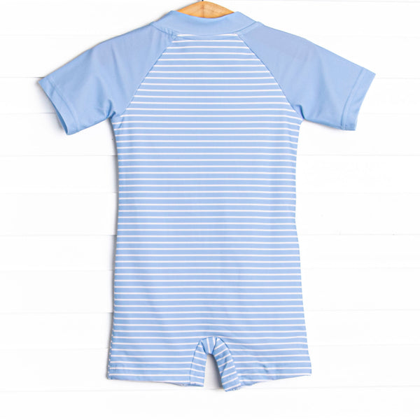 Deep Blue Sea One Piece Rash Guard, Blue