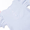 Saddler Pima Ruffle Short Set, Pink and Light Blue Stripe