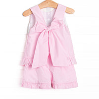 Bubble Besties Smocked Ruffle Short Set, Pink