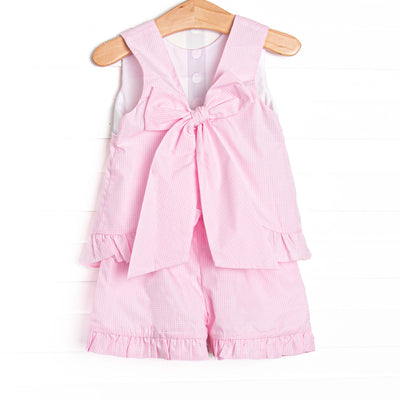 Bubble Besties Smocked Ruffle Short Set, Pink