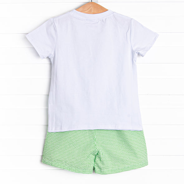 Summer in the Sand Applique Short Set, Green