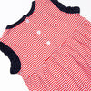 At the Ballpark Pima Embroidered Ruffle Short Set, Red Stripe