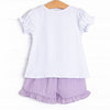 Summer in the Sand Applique Ruffle Short Set, Purple