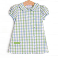 Bleu: Bexley Bay Embroidered Dress, Blue and Green Plaid