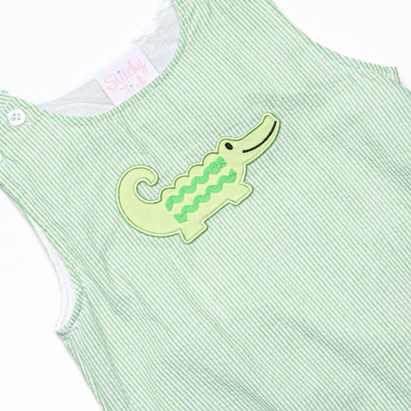 Ric Rac Reptile Applique Bubble, Green