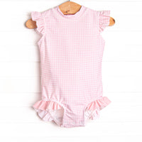 Tickled Pink Gingham One Piece, Pink