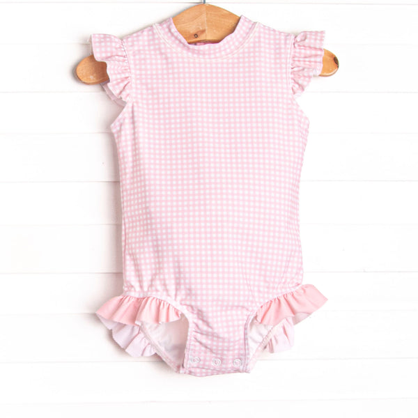 Tickled Pink Gingham One Piece, Pink