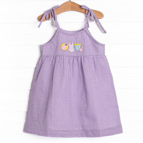 Summer in the Sand Applique Dress, Purple