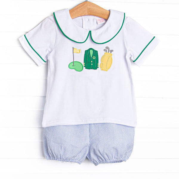 Master Class Applique Bloomer Set, Blue