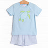 Sea Surfer Applique Short Set, Blue