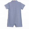 Wesley Short Romper, Orange and Navy Stripe