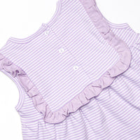 Bea Pima Ruffle Short Set, Purple Stripe