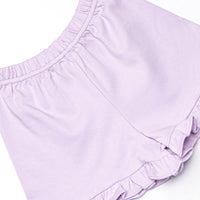 Bea Pima Ruffle Short Set, Purple Stripe