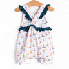 Sunset Sailing Ruffle Romper, Blue