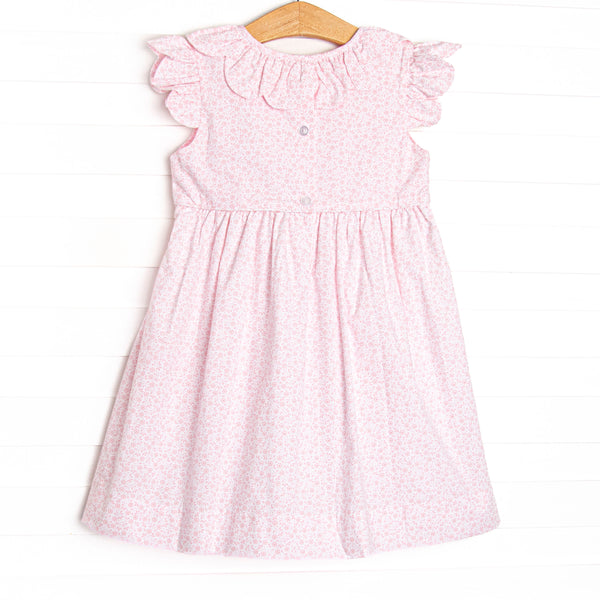 Bleu: Winifred Smocked Scalloped Collar Dress, Pink