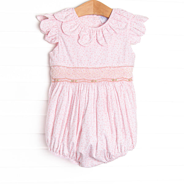 Bleu: Winifred Smocked Scalloped Collar Bubble, Pink