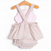 Shelley's Seashells Applique Diaper Set, Tan Seersucker