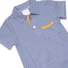 Wesley Short Romper, Orange and Navy Stripe