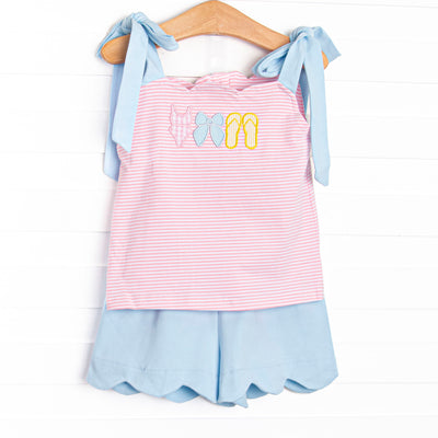 Suit Yourself Applique Short Set, Pink