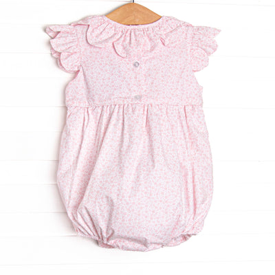 Bleu: Winifred Smocked Scalloped Collar Bubble, Pink
