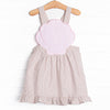 Shelley's Seashells Applique Dress, Tan Seersucker