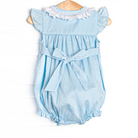 Bleu: Collins Smocked Bubble, Blue Pique