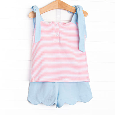 Suit Yourself Applique Short Set, Pink