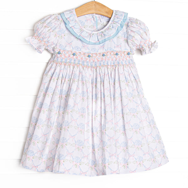 Bleu: Callaway Smocked Dress, Blue