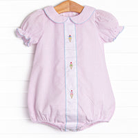 Soft Serve Swirls Embroidered Bubble, Pink