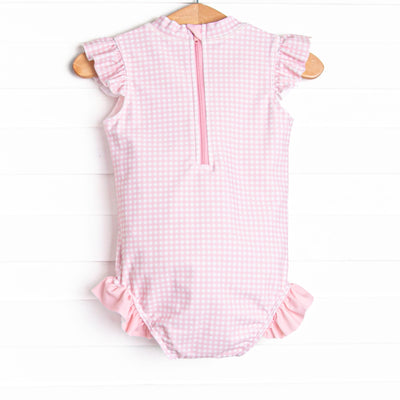 Tickled Pink Gingham One Piece, Pink