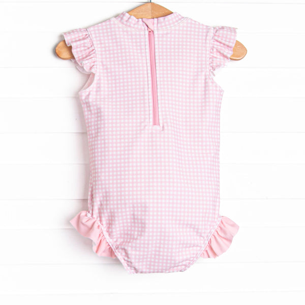 Tickled Pink Gingham One Piece, Pink