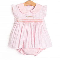 Bleu: Winifred Embroidered Diaper Set, Pink