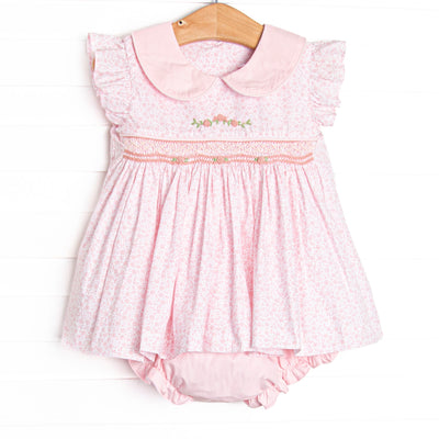 Bleu: Winifred Embroidered Diaper Set, Pink