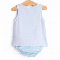 Marlin Marina Applique Diaper Set, Blue