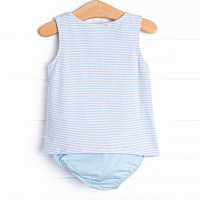 Marlin Marina Applique Diaper Set, Blue
