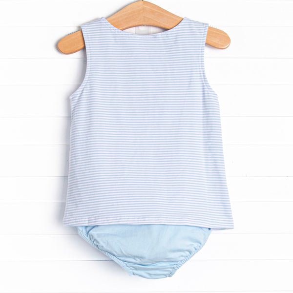 Marlin Marina Applique Diaper Set, Blue