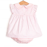 Bleu: Winifred Embroidered Diaper Set, Pink