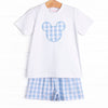 Park Check In Applique Short Set, Blue